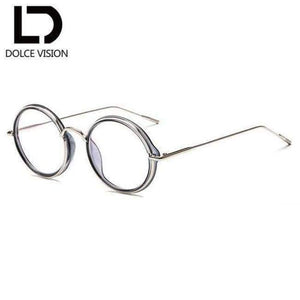 Planet Gates 002 DOLCE VISION Vintage Optical Glasses Women Round Clear Lens Eyewear Gold Metal Frames Retro Women Spectacles Gafas de mujer New
