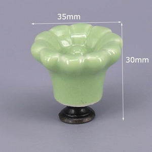 1x Green Color Series Ceramic Knobs  Dresser Drawer Cabinet Handle Pulls / CuteKitchen Cupboard Knob Furniture Hardware