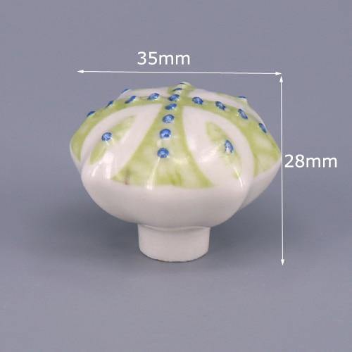 1x Green Color Series Ceramic Knobs  Dresser Drawer Cabinet Handle Pulls / CuteKitchen Cupboard Knob Furniture Hardware