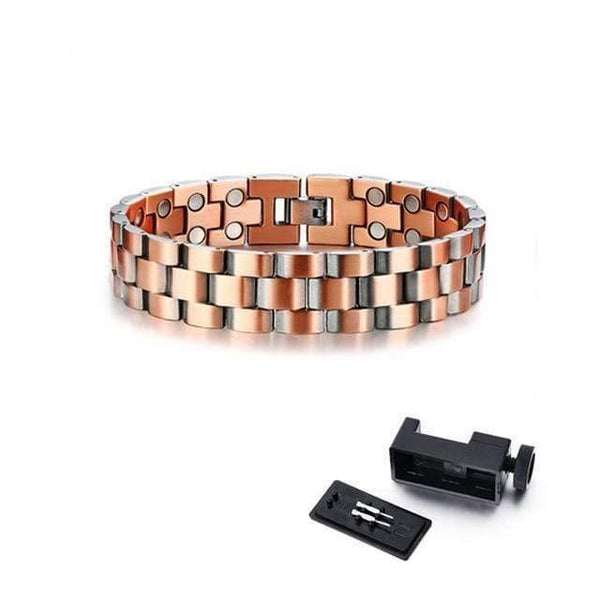 Planet Gates 005 / 21.5cm Mens Elegant Pure Copper Magnetic Therapy Link Bracelet Pain Relief For Arthritis And Carpal Tunnel Male Jewelry 8.46"