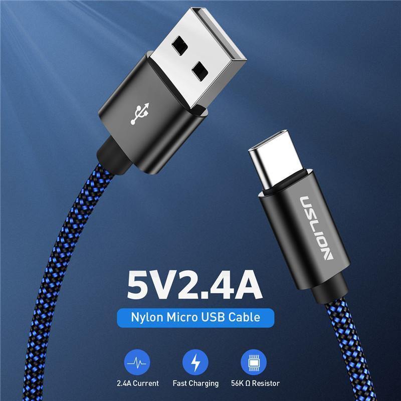 Planet Gates 0058 Blue / 0.3m USLION USB Type C Cable for Samsung Galaxy S9 S8 Huawei Oneplus 6 Fast Charging USB C Cable Data Sync Type-C Phone Charger Cable