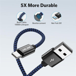 Planet Gates 0058 Blue / 0.3m USLION USB Type C Cable for Samsung Galaxy S9 S8 Huawei Oneplus 6 Fast Charging USB C Cable Data Sync Type-C Phone Charger Cable
