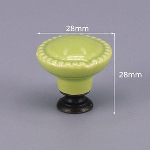 1x Green Color Series Ceramic Knobs  Dresser Drawer Cabinet Handle Pulls / CuteKitchen Cupboard Knob Furniture Hardware