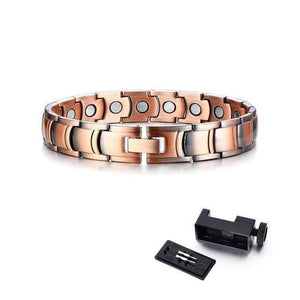 Planet Gates 007 / 21.5cm Mens Elegant Pure Copper Magnetic Therapy Link Bracelet Pain Relief For Arthritis And Carpal Tunnel Male Jewelry 8.46"