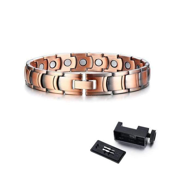 Planet Gates 007 / 21.5cm Mens Elegant Pure Copper Magnetic Therapy Link Bracelet Pain Relief For Arthritis And Carpal Tunnel Male Jewelry 8.46"