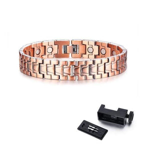 Planet Gates 008 / 21.5cm Mens Elegant Pure Copper Magnetic Therapy Link Bracelet Pain Relief For Arthritis And Carpal Tunnel Male Jewelry 8.46"