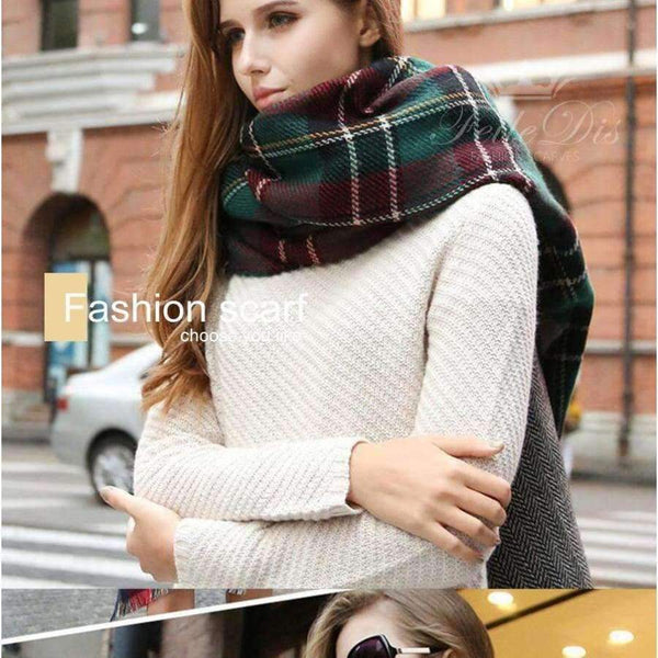 Planet Gates 01 / 195cmX70cm Autumn and winter popular plaid ladies scarf oversized thick shawl double-sided use autumn winter scarf FD081