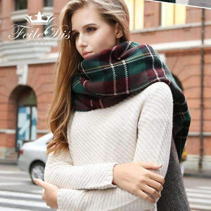 Planet Gates 01 / 195cmX70cm Autumn and winter popular plaid ladies scarf oversized thick shawl double-sided use autumn winter scarf FD081