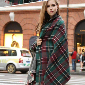 Planet Gates 01 / 195cmX70cm Autumn and winter popular plaid ladies scarf oversized thick shawl double-sided use autumn winter scarf FD081