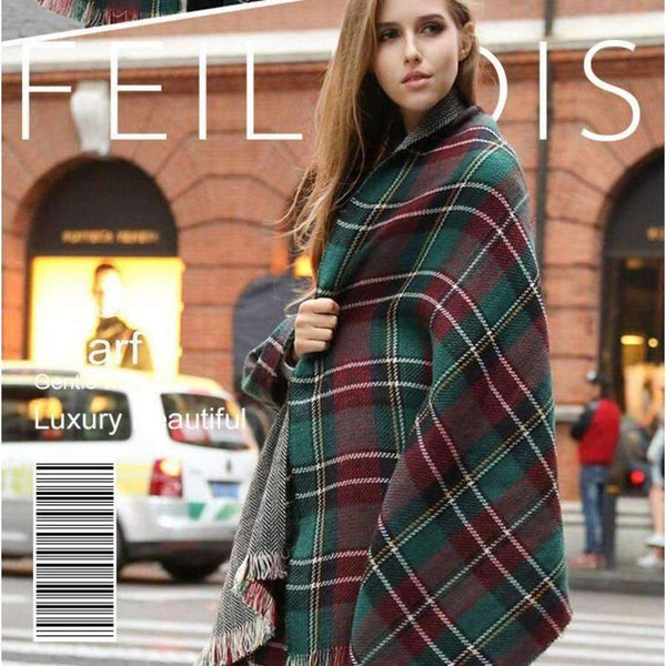 Planet Gates 01 / 195cmX70cm Autumn and winter popular plaid ladies scarf oversized thick shawl double-sided use autumn winter scarf FD081