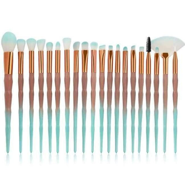 Planet Gates 01 20pcs/Set Multicolor Soft Cosmetic Complete Eyeliner Eye Shadow Brow Lip Foundation Makeup Brushes Set for Women