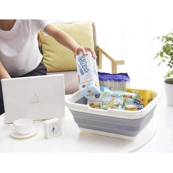 Planet Gates 01 / 38x28.8x15.5cm Folding Shopping Basket Laundry Basket Snacks Fruit Vegetable Foldable Silicone Basket Home Storage & Organization Eco-Friendly