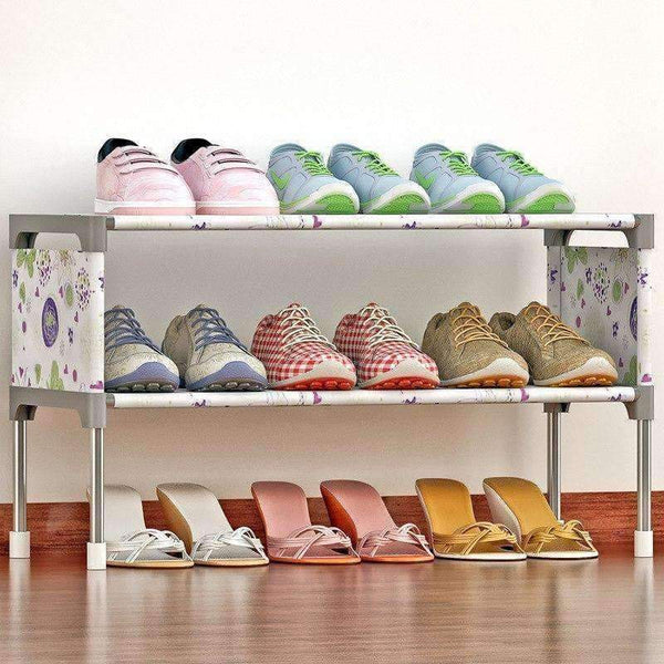 Planet Gates 01 / China COSTWAY Non-woven 2 Tier Shoes Rack Shoe Cabinets Stand Shelf Shoes Organizer Living Room Bedroom Storage Furniture W0197