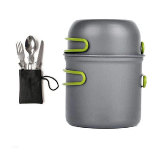 Planet Gates 01 / China Outdoor Camping Hiking Tableware Aluminium Alloy Cookware Cooking Picnic Traveling Bowl Pot Pan Set for 1-2 person