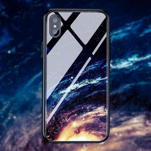 Planet Gates 01 / For iPhone 6 6s H&A Luxury Tempered Glass Phone Case For iPhone 7 8 6 6s Plus Silicone Star Space Pattern Cover For iPhone X XR XS XSMax Case