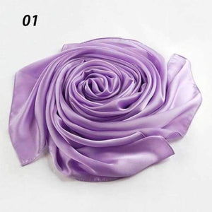 Planet Gates 01 Light Purple / One Size Women Spring Silk Scarf Soft Smooth Solid Color Long Shawl Summer Beach Cover-Up Wraps Sun-Protective Scarves 90*180