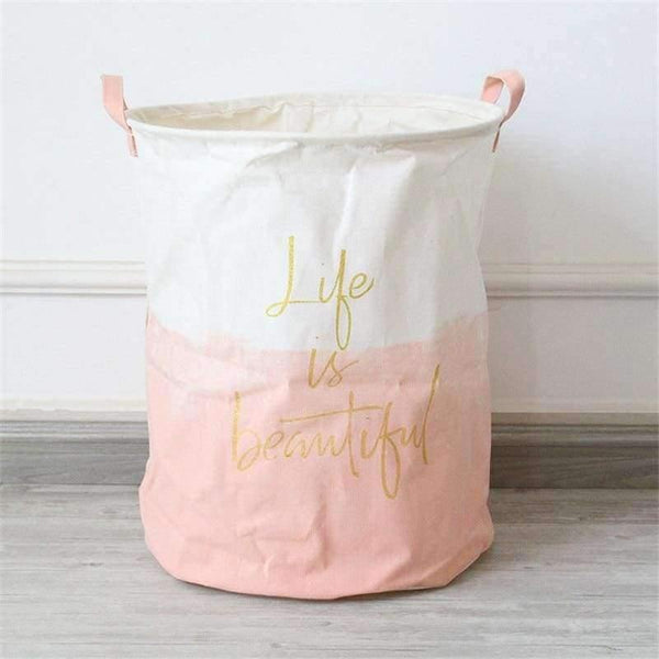 Planet Gates 01 New Home Storage & Organization Folding Patchwork Letter Printing Clothes Toys Organizer Laundry Storage Basket