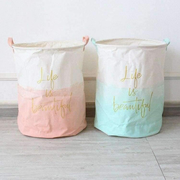 Planet Gates 01 New Home Storage & Organization Folding Patchwork Letter Printing Clothes Toys Organizer Laundry Storage Basket