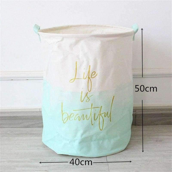 Planet Gates 01 New Home Storage & Organization Folding Patchwork Letter Printing Clothes Toys Organizer Laundry Storage Basket