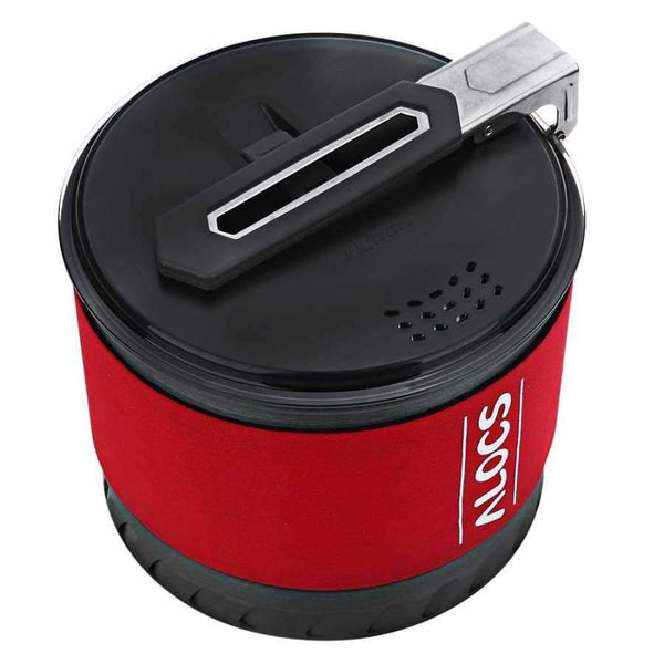 Planet Gates 01 Outdoor Camping Cookware 1.3L Camping Pot with Folding Handle Heat Exchange with Bowl Cup