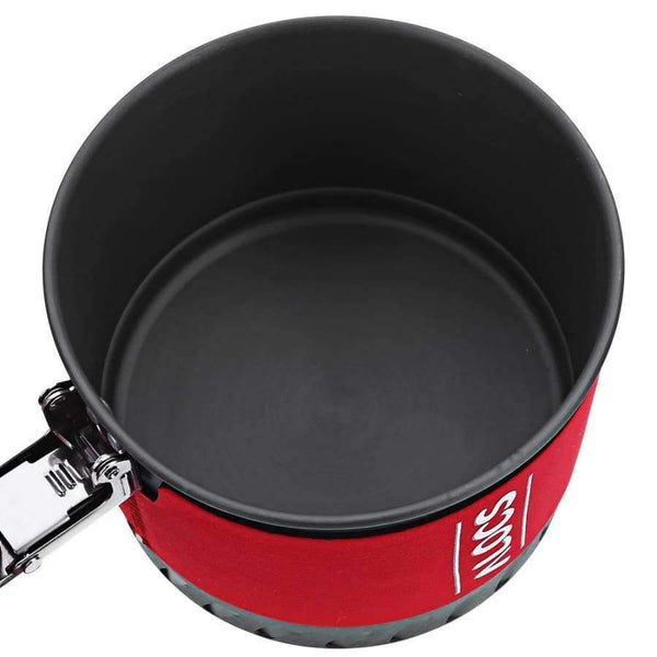 Planet Gates 01 Outdoor Camping Cookware 1.3L Camping Pot with Folding Handle Heat Exchange with Bowl Cup