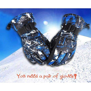 Planet Gates 01 / S Men Women Winter Warmer Ski Windproof Gloves Waterproof Anti-Cold Warm Gloves Outdoor Sport Snow Sportswear Skiing Gloves luvas