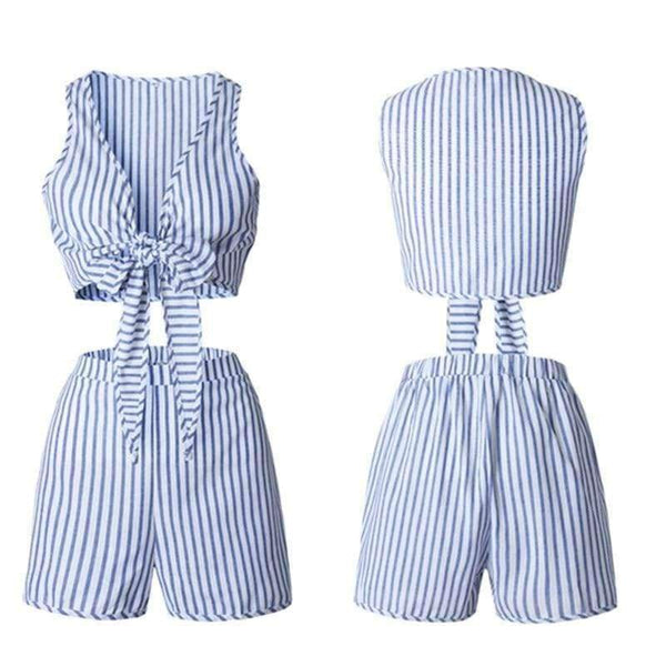 Planet Gates 01 Striped / S Off Shoulder Floral Print Summer Playsuit Women 2018 Halter Sleeveless Ruffles Wide Leg Short Jumpsuit Beachwear Overalls