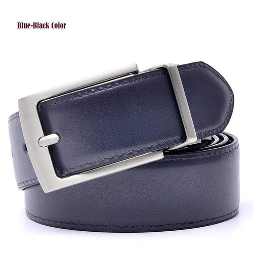 Fashion Male Reversible Leather Belt Men Business Trouser Belt Genuine Men Leather Belts For Jeans Blue Dark Brown Black