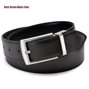 Fashion Male Reversible Leather Belt Men Business Trouser Belt Genuine Men Leather Belts For Jeans Blue Dark Brown Black