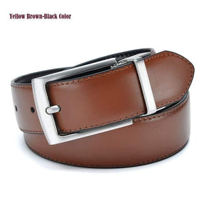 Fashion Male Reversible Leather Belt Men Business Trouser Belt Genuine Men Leather Belts For Jeans Blue Dark Brown Black
