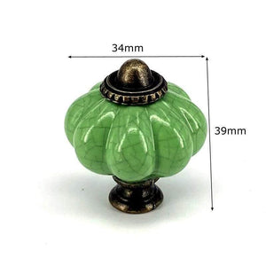 1x Green Color Series Ceramic Knobs  Dresser Drawer Cabinet Handle Pulls / CuteKitchen Cupboard Knob Furniture Hardware