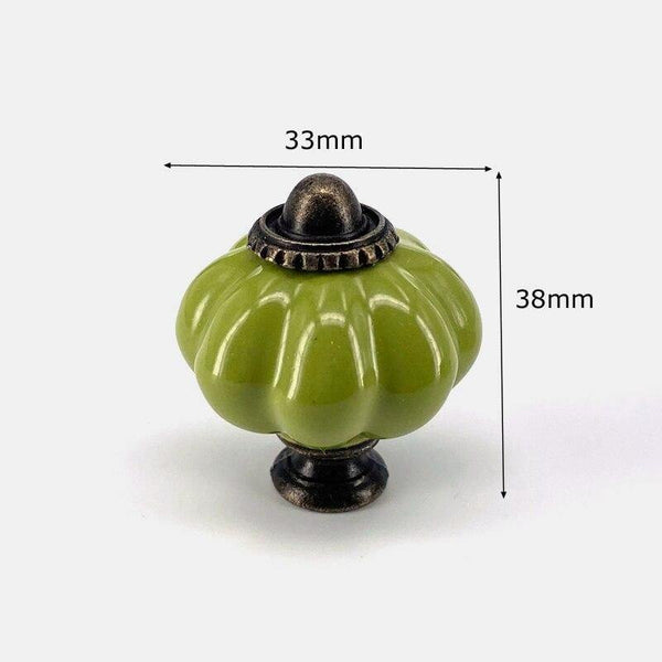 1x Green Color Series Ceramic Knobs  Dresser Drawer Cabinet Handle Pulls / CuteKitchen Cupboard Knob Furniture Hardware