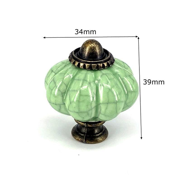 1x Green Color Series Ceramic Knobs  Dresser Drawer Cabinet Handle Pulls / CuteKitchen Cupboard Knob Furniture Hardware