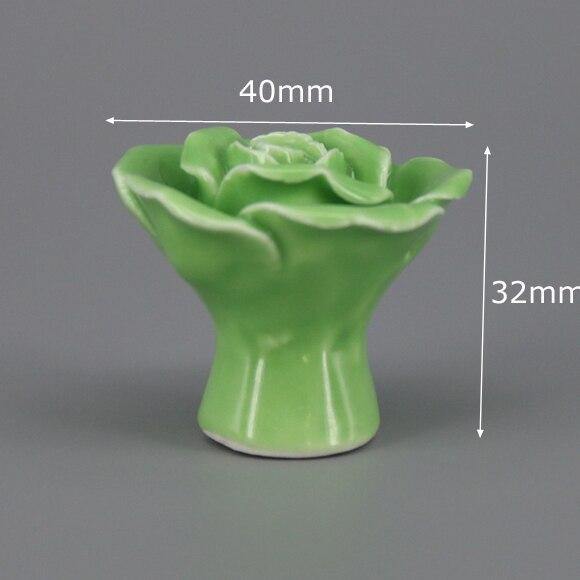 1x Green Color Series Ceramic Knobs  Dresser Drawer Cabinet Handle Pulls / CuteKitchen Cupboard Knob Furniture Hardware