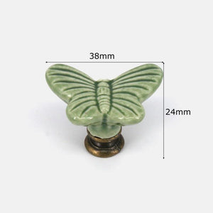 1x Green Color Series Ceramic Knobs  Dresser Drawer Cabinet Handle Pulls / CuteKitchen Cupboard Knob Furniture Hardware