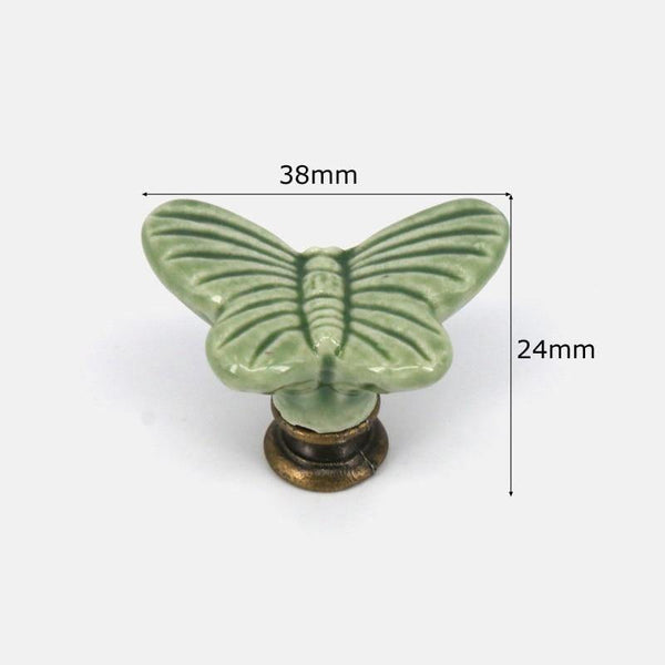 1x Green Color Series Ceramic Knobs  Dresser Drawer Cabinet Handle Pulls / CuteKitchen Cupboard Knob Furniture Hardware