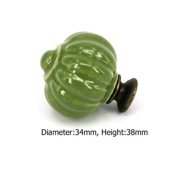 1x Green Color Series Ceramic Knobs  Dresser Drawer Cabinet Handle Pulls / CuteKitchen Cupboard Knob Furniture Hardware