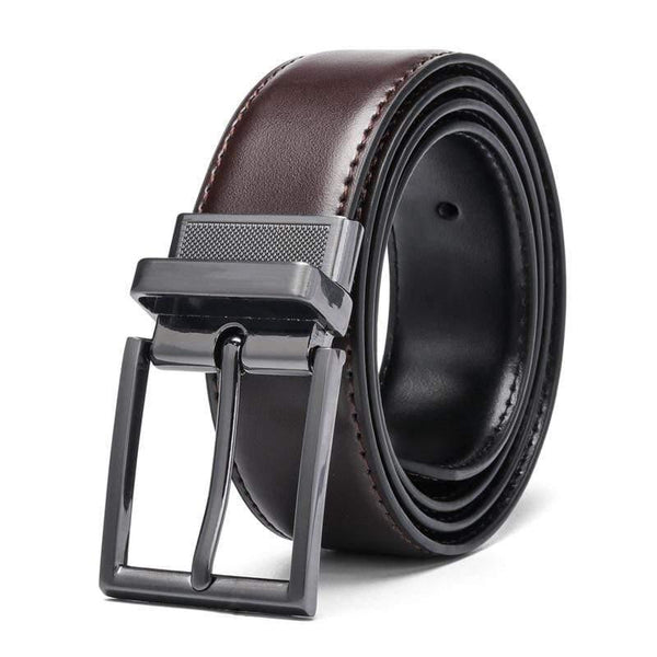Fashion Male Reversible Leather Belt Men Business Trouser Belt Genuine Men Leather Belts For Jeans Blue Dark Brown Black