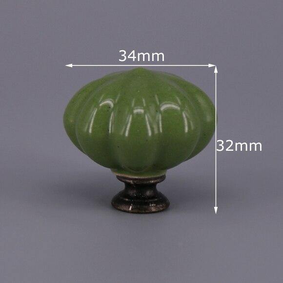1x Green Color Series Ceramic Knobs  Dresser Drawer Cabinet Handle Pulls / CuteKitchen Cupboard Knob Furniture Hardware