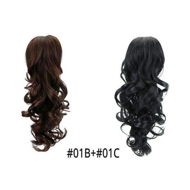 Planet Gates 15" Synthetic Claw Clip On Ponytail Extensions Hair piece Long Curly Clip In Hair Human Extensions Heat Resistant Ponytail Wig