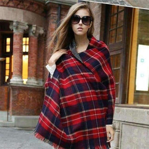 Planet Gates 02 / 195cmX70cm Autumn and winter popular plaid ladies scarf oversized thick shawl double-sided use autumn winter scarf FD081