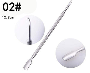 Planet Gates 02 1pc Double-ended Dead Skin Push Stainless Steel Cuticle Pusher Remover For Pedicure Manicure Nail Art Cleaner Care Tool