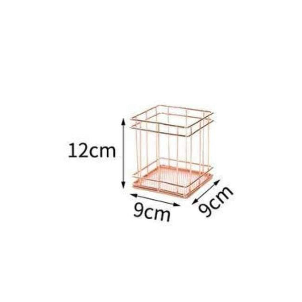 Planet Gates 02 1pcs Rose Gold Metal Pen Holder Box Case Organizer Home Desk Stationery Decor Office School Desk Accessories Supplies