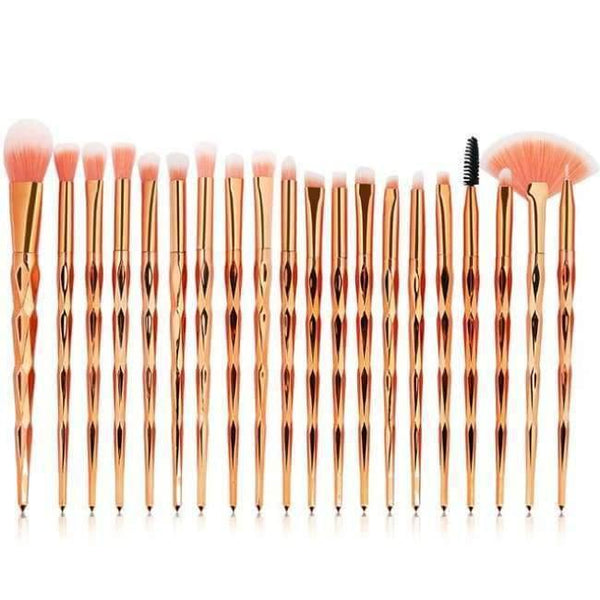 Planet Gates 02 20pcs/Set Multicolor Soft Cosmetic Complete Eyeliner Eye Shadow Brow Lip Foundation Makeup Brushes Set for Women