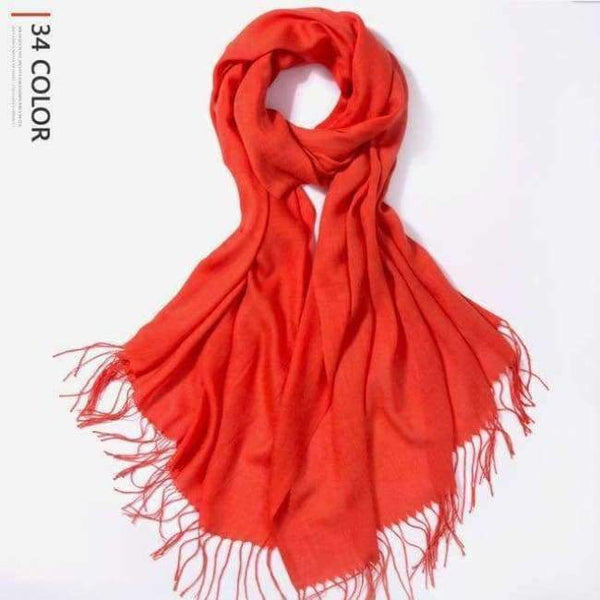 Planet Gates 02 / 216cmX65cm Autumn and Winter Scarf Women Fashion Solid Cashmere scarves for Women Shawls and Wraps 35 Colours