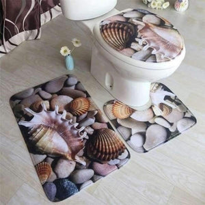 Planet Gates 02 3Pcs/set Bathroom Mat Set Toilet Rug Ocean World Flannel Anti Slip Bath Mat Rugs Home Decor Bathroom Products