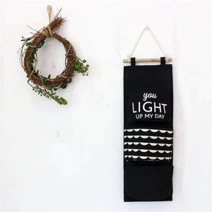 Planet Gates 02 60*20cm Cotton Letters Printed Hanging Organizer for Cosmetic Sundries Folding Storage Bag Home Storage & Organization