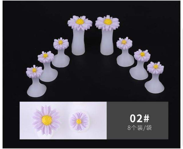 Planet Gates 02-8PCS White ABS Double Layer French Powder Box Recycled Nail Powder Storage Box Portable Infiltration Powder Container Nail Tool D302