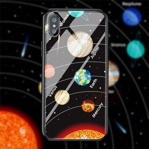 Planet Gates 02 / For iPhone 6 6s H&A Luxury Tempered Glass Phone Case For iPhone 7 8 6 6s Plus Silicone Star Space Pattern Cover For iPhone X XR XS XSMax Case
