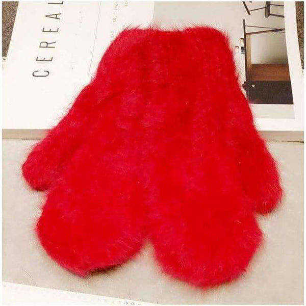 Planet Gates 02 / One Size 2015 Winter New Arrival Women Soft Wool rabbit hair Warm Knit Gloves Fashion Lovely Warmer Girls' candy color Mittens Gloves